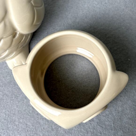 Owl Ceramic Bath & Body Works 2005 Cream Candle Holder Luminary Slatkin & Co - Picture 6 of 8